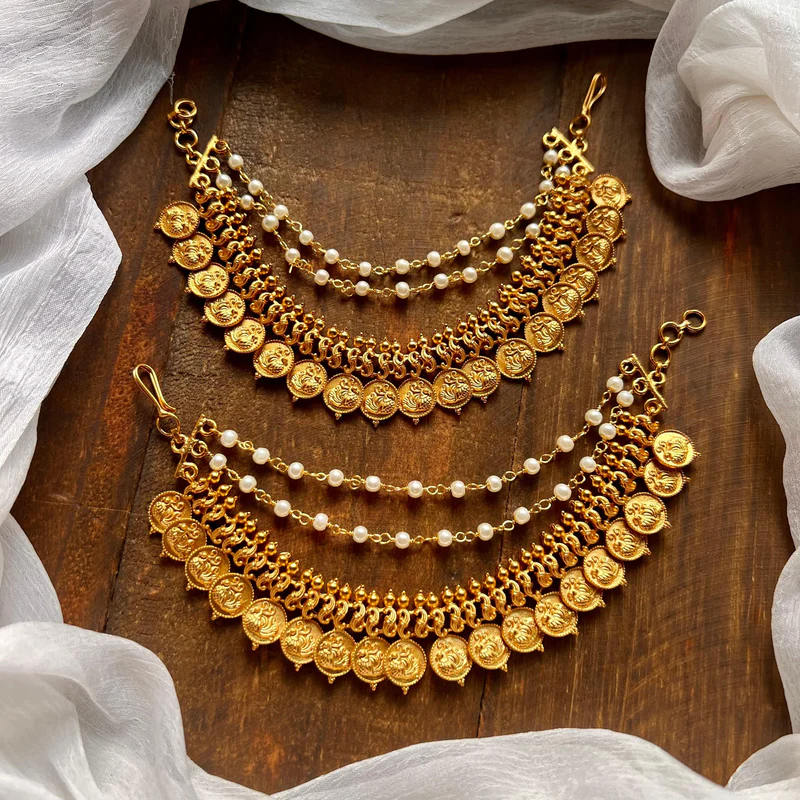 Matte Finish Annapakshi Bridal Earchain